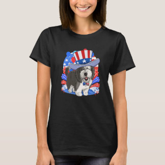 Sheepadoodle Patriotic Uncle Sam 4th Of July Ameri T-Shirt