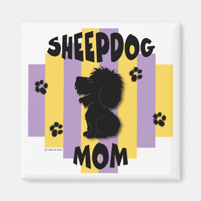Sheepdog Mama Magnet (Vorne)