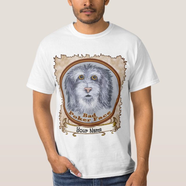 Sheepdog Poker Face T-Shirt (Vorderseite)