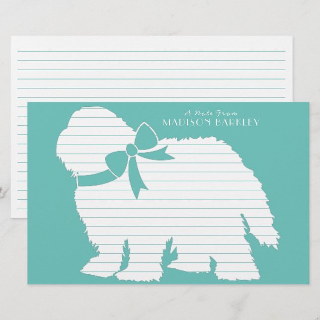 Sheepdog Puppy Old English Sheep Dog Briefpapier (Vorne/Hinten)