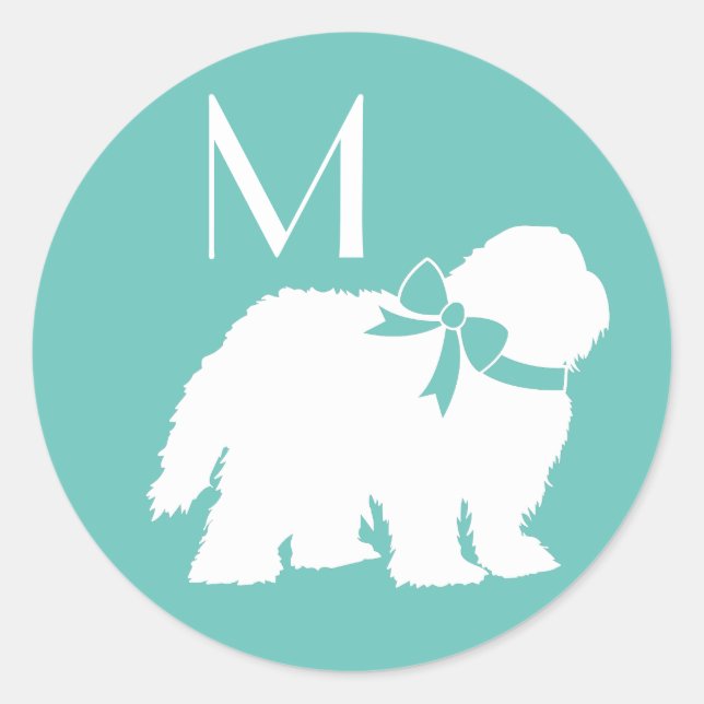 Sheepdog Puppy Old English Sheep Dog Runder Aufkleber (Vorderseite)
