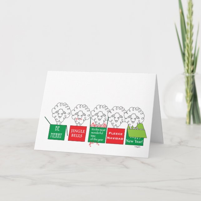 Sheepish Holiday Card Dankeskarte (Vorderseite)