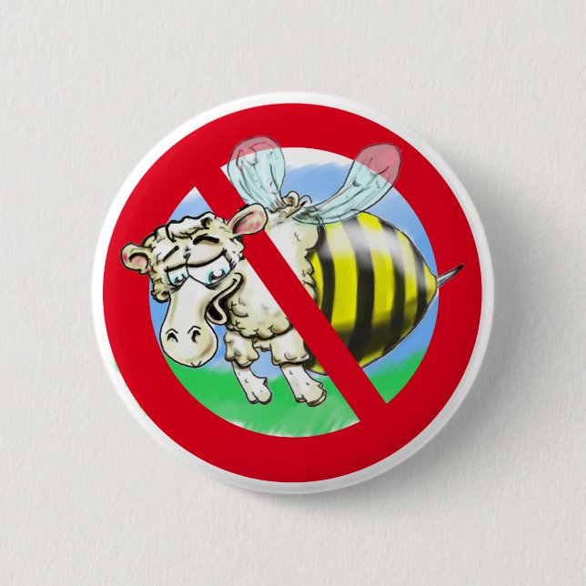 Sheeplebee verboten button (Vorderseite)