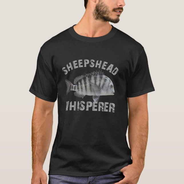 Sheepshead Whisperer Funny Sheepshead Fishing Fish T-Shirt (Vorderseite)