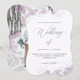 Sheer Botanical Floral Overlay Foto Wedding Einladung
