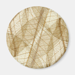 Sheer Cream Beige Lace Blätter Magnet