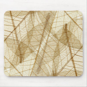 Sheer Cream Beige Lace Blätter Mousepad