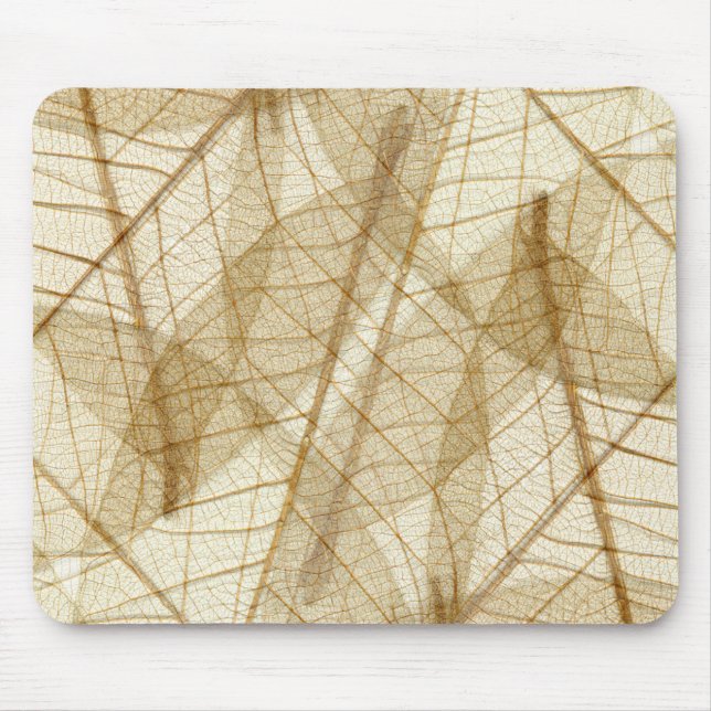 Sheer Cream Beige Lace Blätter Mousepad (Vorne)