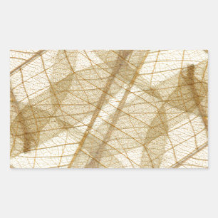 Sheer Cream Beige Lace Blätter Rechteckiger Aufkleber