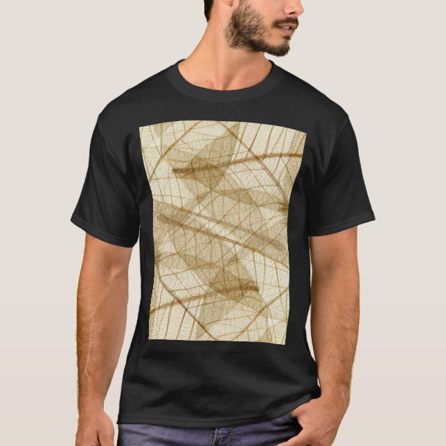 Sheer Cream Beige Lace Blätter T-Shirt (Vorderseite)