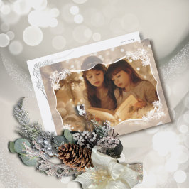 Sheer Floral Lace Flat Holiday Card Feiertagskarte