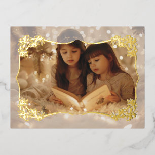 Sheer Floral Lace Holiday Post Card Folien Feiertagspostkarte