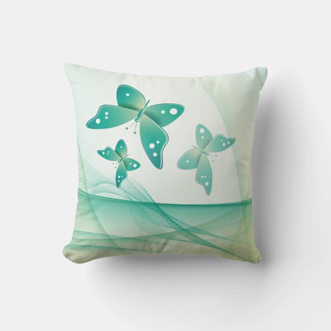 Sheer Green Butterfly Veil American MoJo Kissen (Vorderseite)
