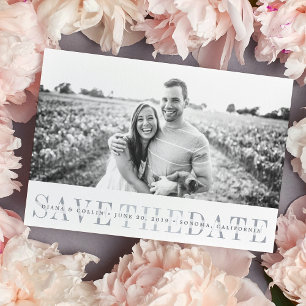 Sheer Stripe Save the Date Fotokarte
