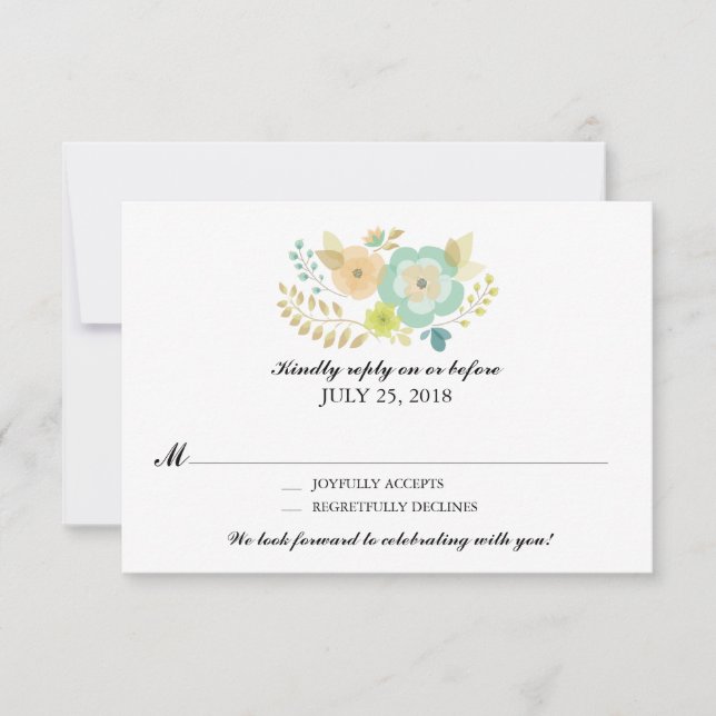 Sheer Summer Blume | HochzeitsrSVP RSVP Karte (Vorderseite)