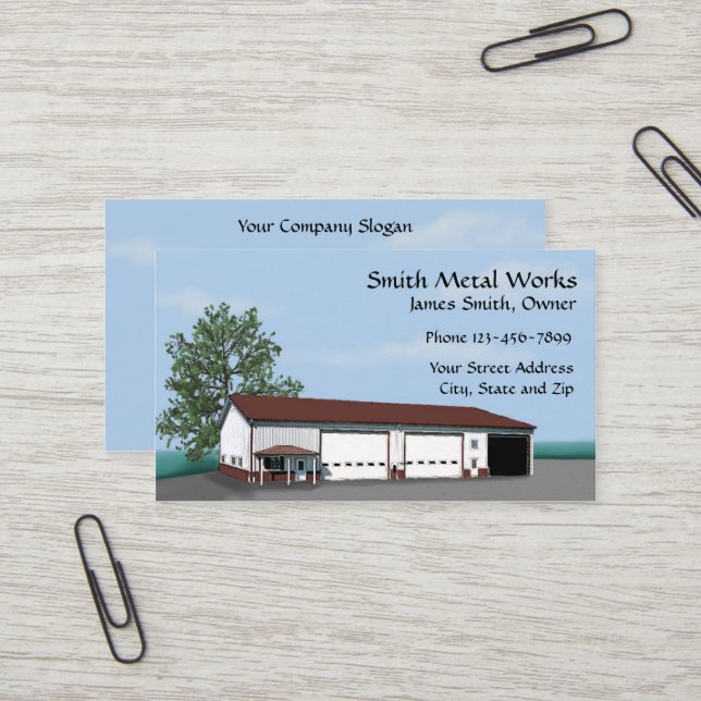 Sheet Metal Gebäude Business Card Visitenkarte (Vorderseite/Rückseite Beispiel)