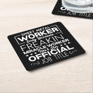 Sheet Metal Worker Handyman Funny Spaß Quote Rechteckiger Pappuntersetzer