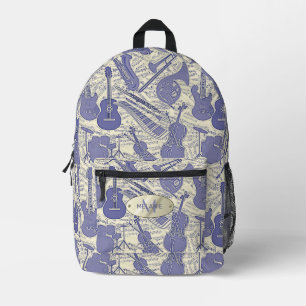 Sheet Music and Instruments VioletCream ID481 Bedruckter Rucksack