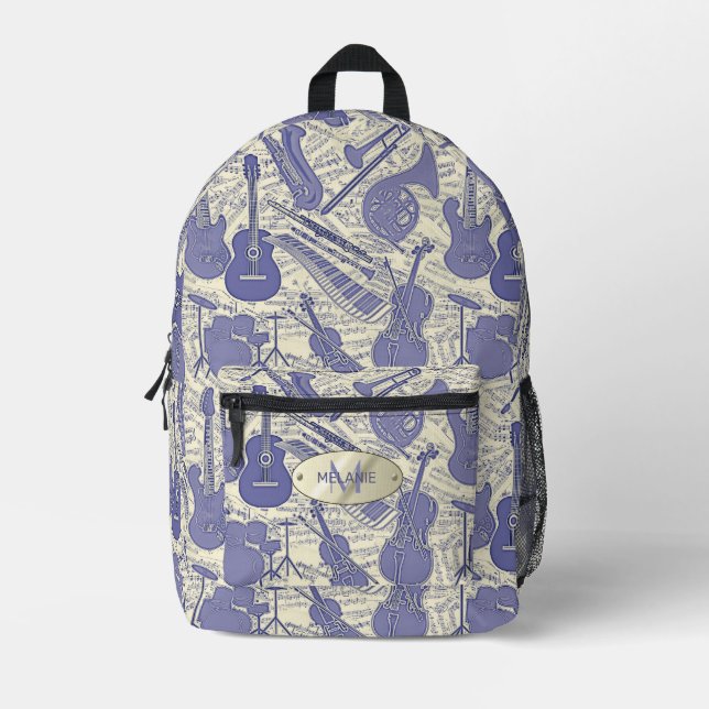Sheet Music and Instruments VioletCream ID481 Bedruckter Rucksack (Vorderseite)