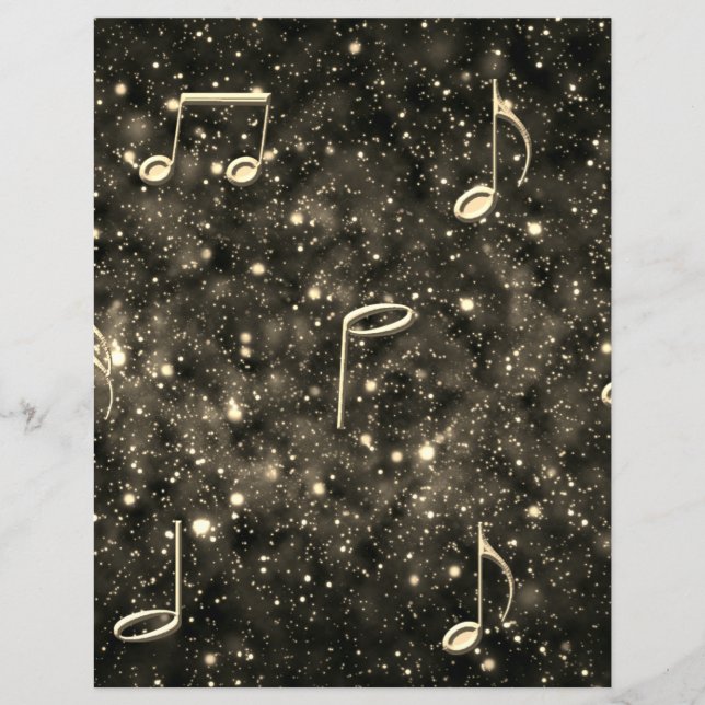 Sheet Music Collage Gold Black Scrapbooking (Vorderseite)