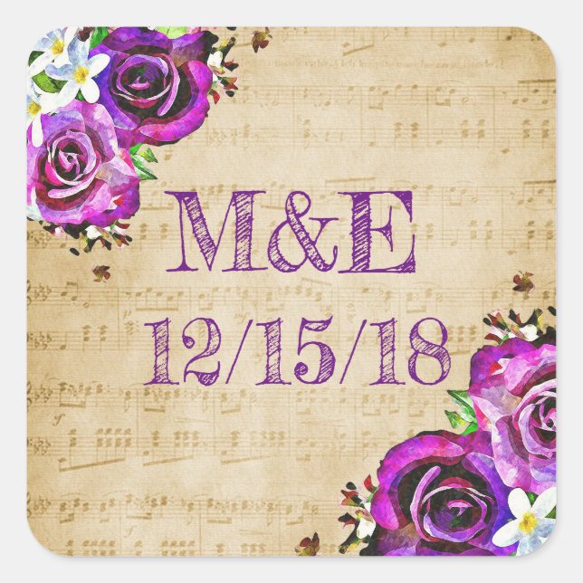 Sheet Music Lila Rose Personalisiert Sticker (Vorderseite)