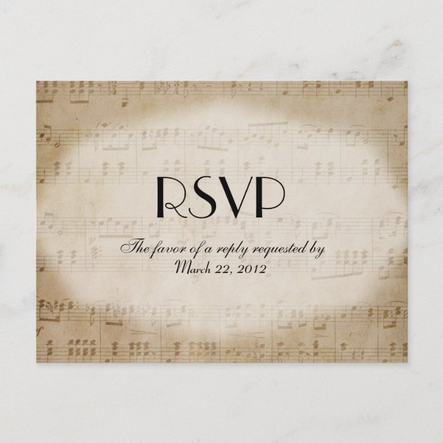 Sheet Music Theme UAWG Dinner Choice Einladungspostkarte (Vorderseite)