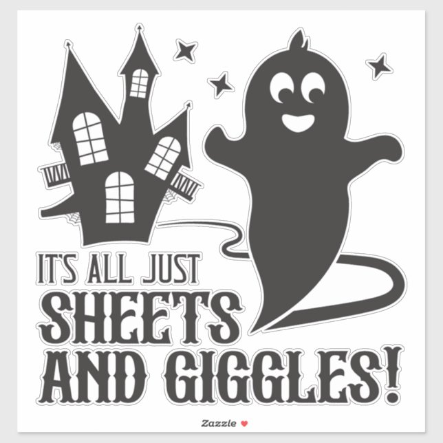 Sheets & Giggles – Humorous Halloween Ghost Design Aufkleber (Blatt)