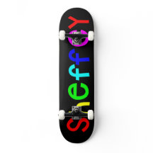 Sheffey Bold Rainbow Fonts Skate Board