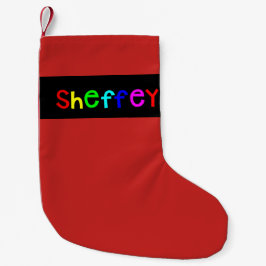 Sheffey Bold Rainbow Schriftartes Kleiner Weihnachtsstrumpf