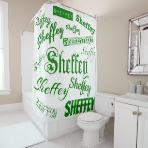 Sheffey Green Schriftartes - 9568 Duschvorhang