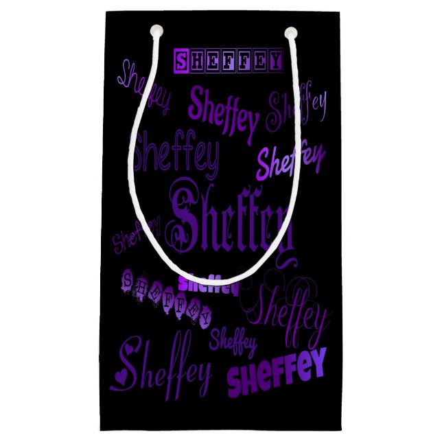 Sheffey Lila Schriftartes Kleine Geschenktüte (Vorderseite)