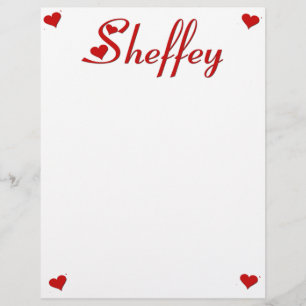 Sheffey mit zwei roten Herzen Briefbogen