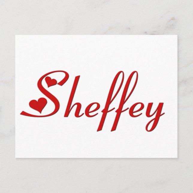 Sheffey mit zwei roten Herzen Postkarte (Vorderseite)