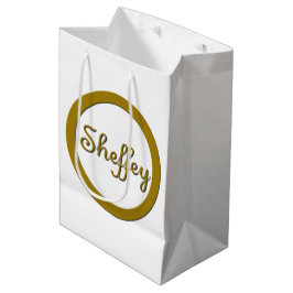 Sheffey Monogram in Gold Mittlere Geschenktüte