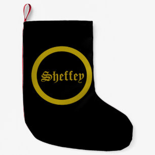Sheffey Schriftartes - Black and Gold Kleiner Weih Weihnachtsstrumpf