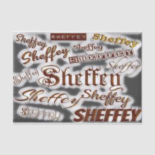 Sheffey Schriftartes - Bronze und Grau Seidenpapier