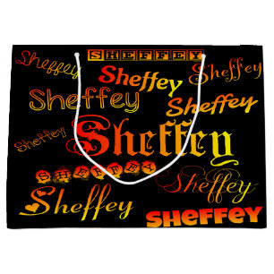 Sheffey Schriftartes - orange, rot und gelb Große Geschenktüte