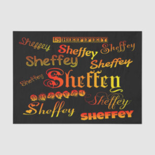 Sheffey Schriftartes - orange, rot und gelb Seidenpapier