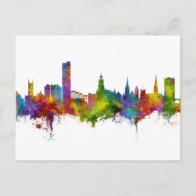 Sheffield England Skyline Postkarte (Vorderseite)