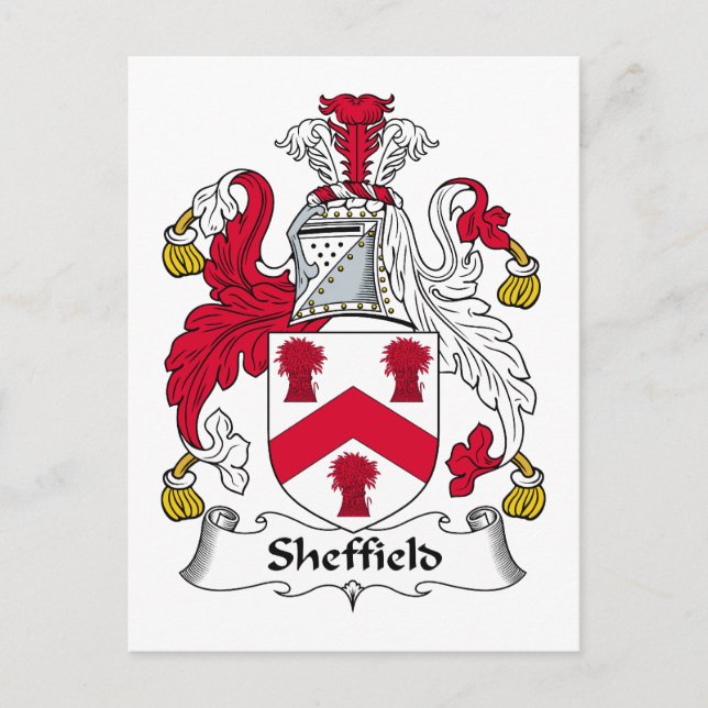 Sheffield Familienwappen Postkarte (Vorderseite)