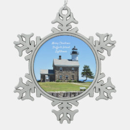 Sheffield Island Leuchtturmverzierung Schneeflocken Zinn-Ornament