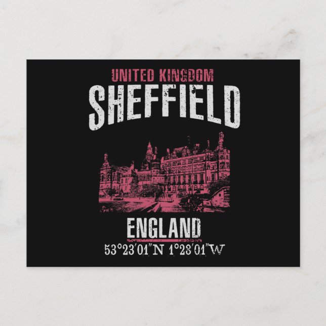 Sheffield Postkarte (Vorderseite)