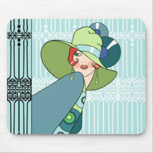 Shelby, Dreißigerjahre Dame im Aqua und Mousepad