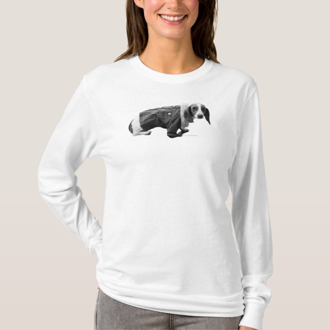 "Shelby in a Jean Jacket" Dackel L/S T-Shirt (Vorderseite)