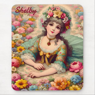 SHELBY ~ Sweet Vintag Girl Blume ~ Mousepad