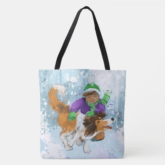 Sheldon der Sheltie und sein Junge Tasche (Vorderseite)