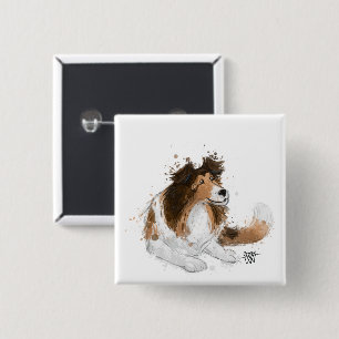 Sheldon die Sheltie Button
