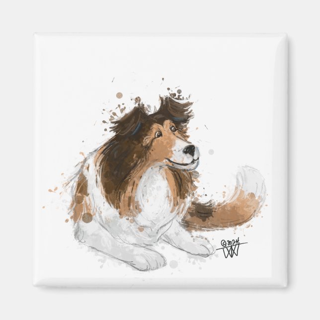 Sheldon die Sheltie Magnet (Vorne)