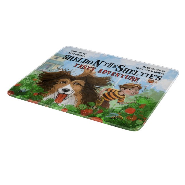 Sheldon die Sheltie Schneidebrett (Ecke)
