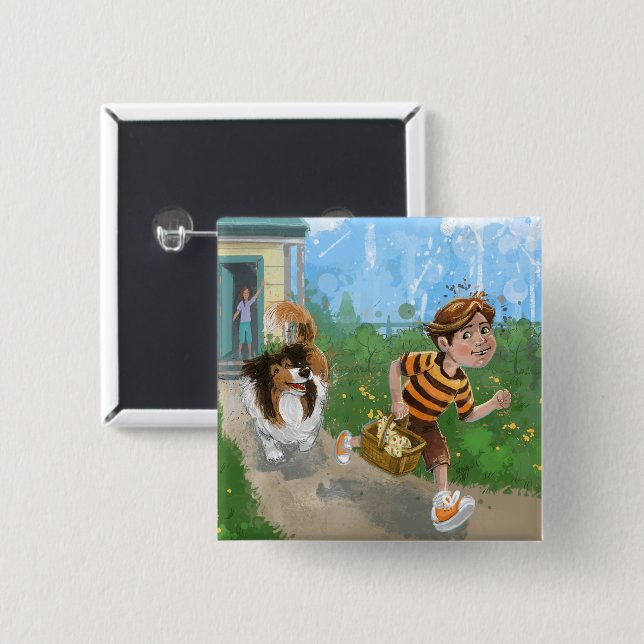 Sheldon und Davie Adventure Button (Vorne & Hinten)